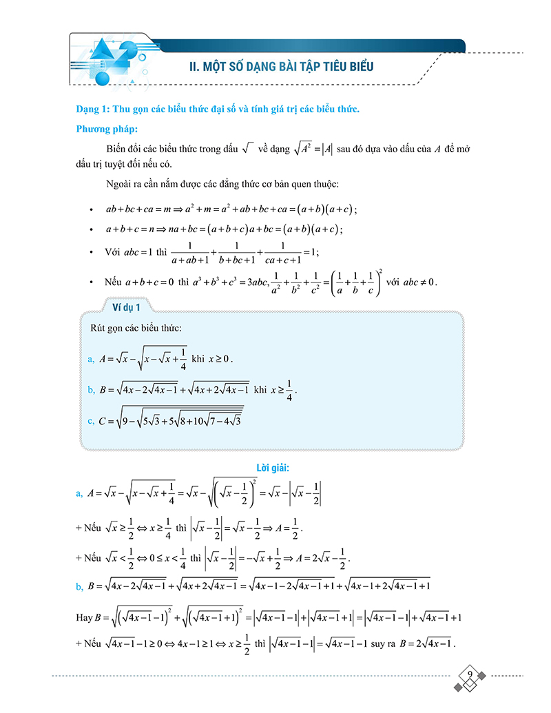 tổng hợp chuyên đề trọng tâm thi vào 10 chuyên và học sinh giỏi - đại số 9