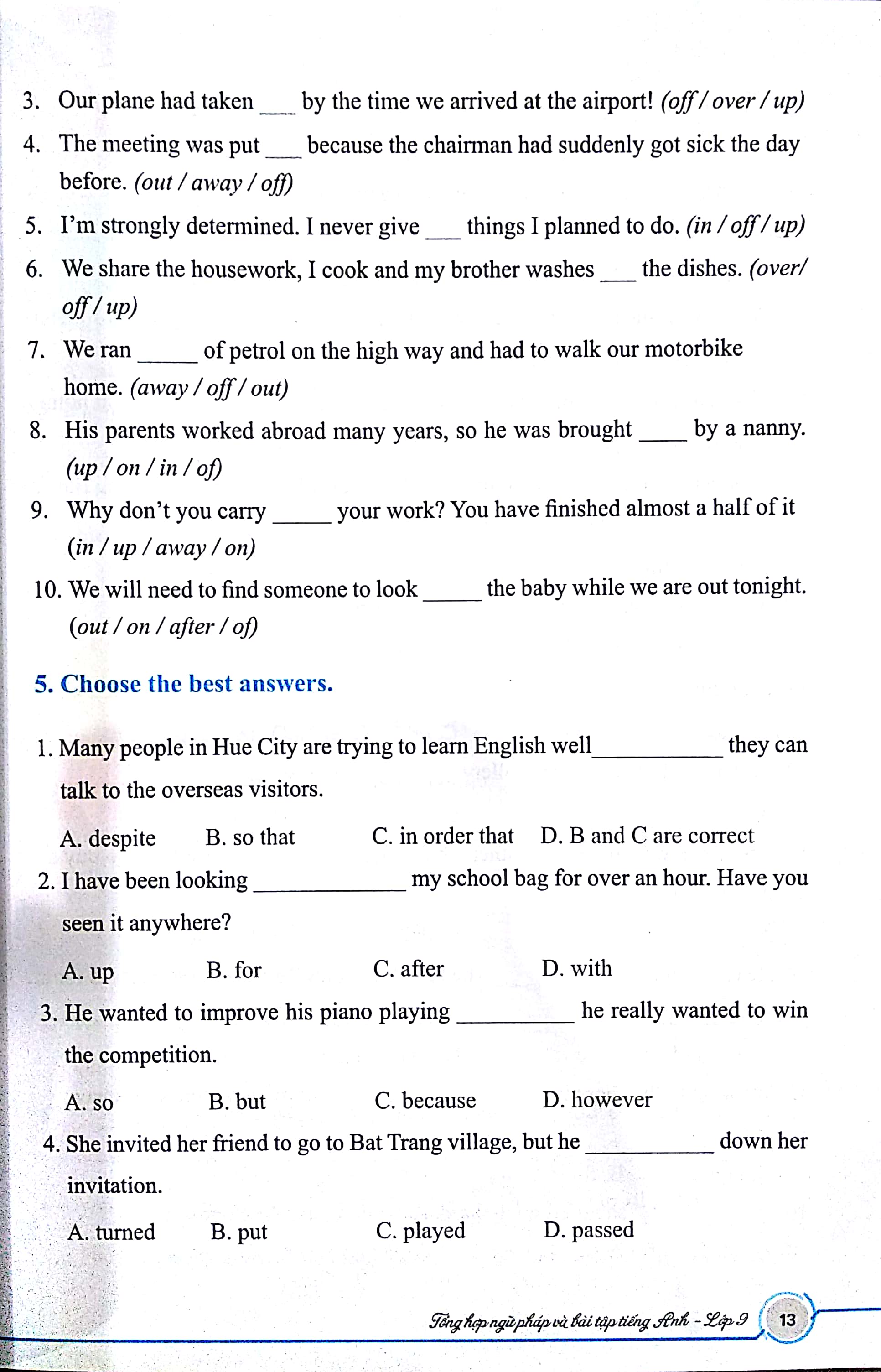 tổng hợp ngữ pháp và bài tập tiếng anh - lớp 9