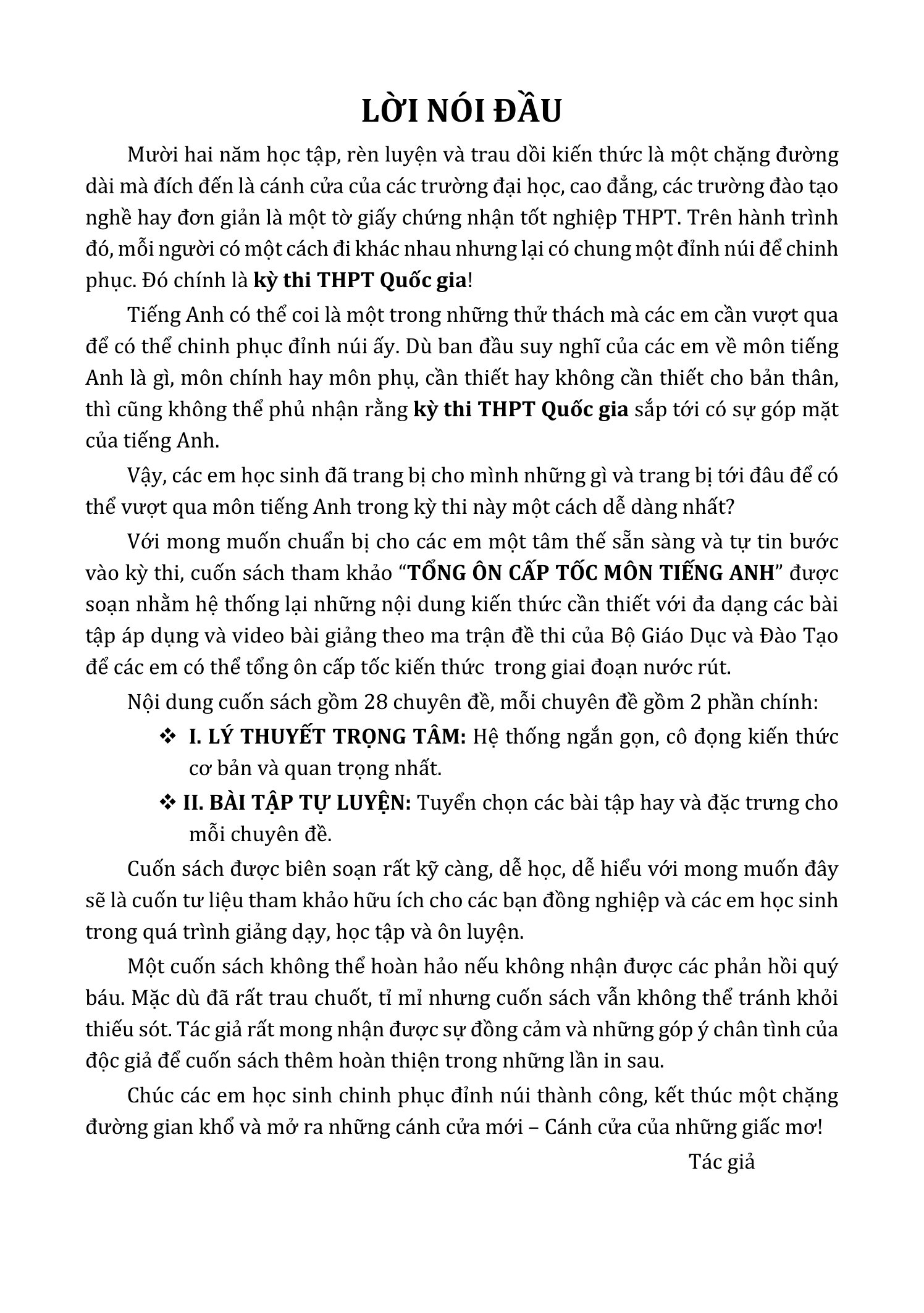 tổng ôn cấp tốc tiếng anh