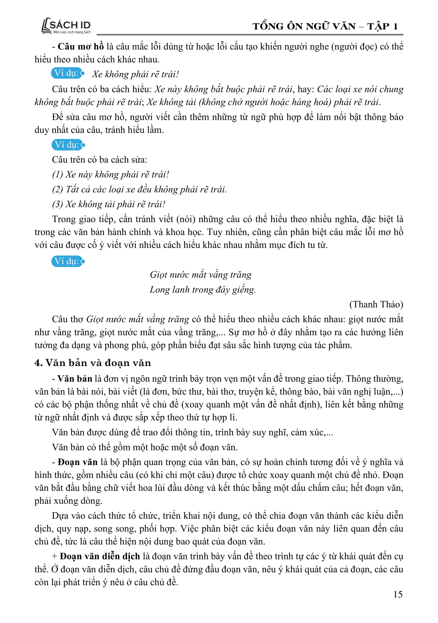 tổng ôn ngữ văn - tập 1