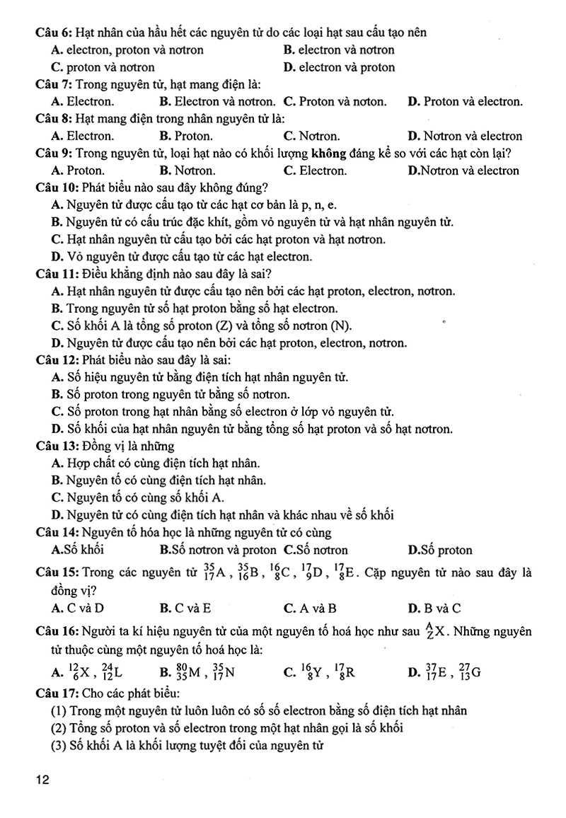 tổng ôn tập hóa đại cương và phi kim
