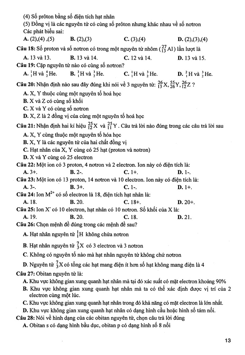 tổng ôn tập hóa đại cương và phi kim