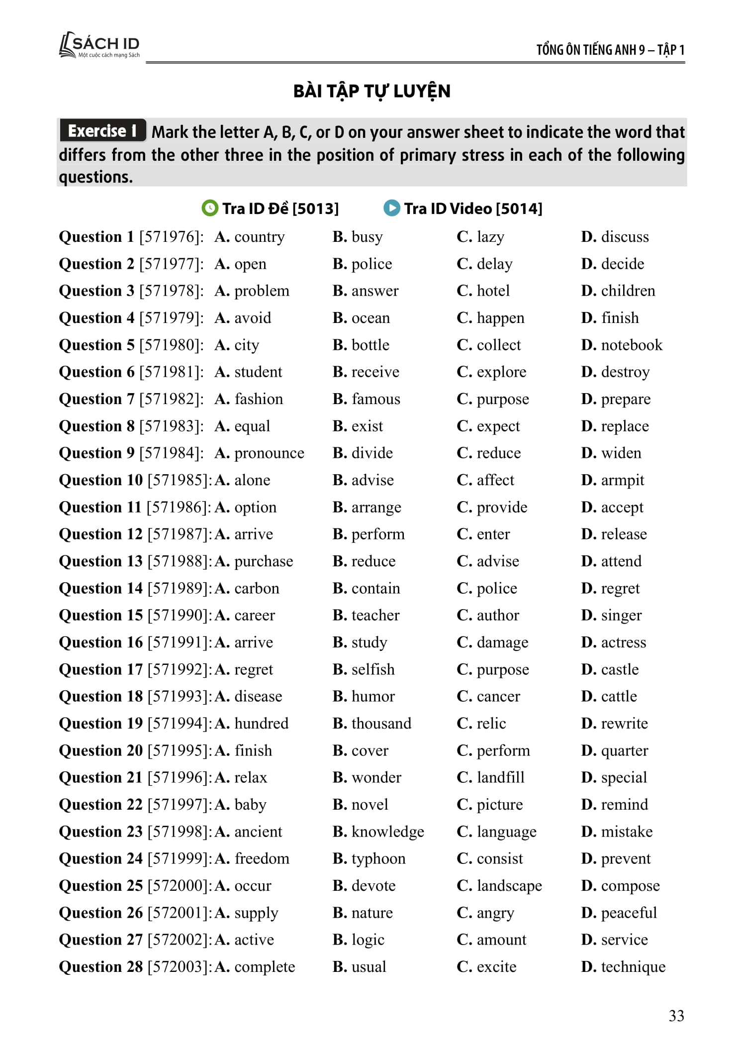 tổng ôn tiếng anh 9 - tập 1 (chương trình sgk mới)