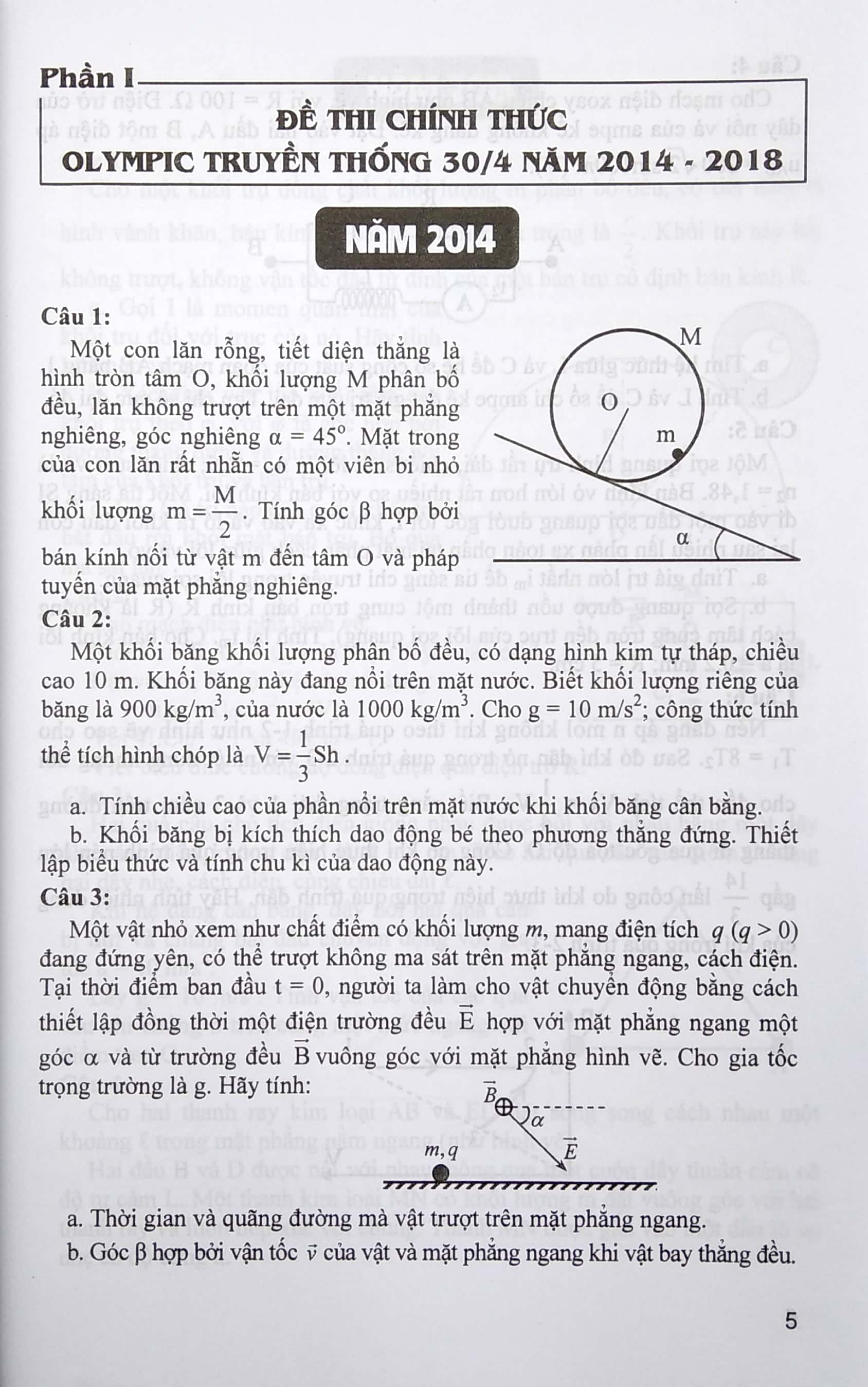 tổng tập đề thi olympic 30/4 vật lí 11 (từ 2014 đến 2018)