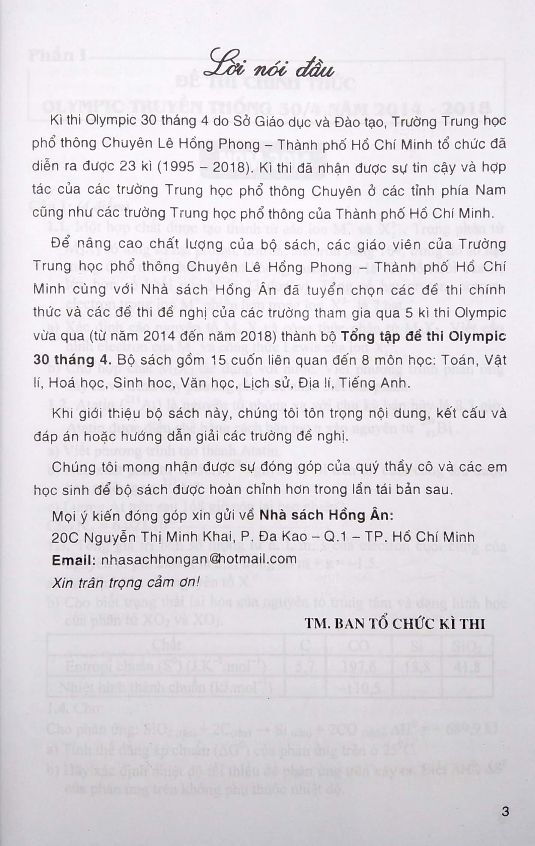 tổng tập đề thi olympic 30 tháng 4 môn hoá học lớp 11 (từ 2014 đến 2018)