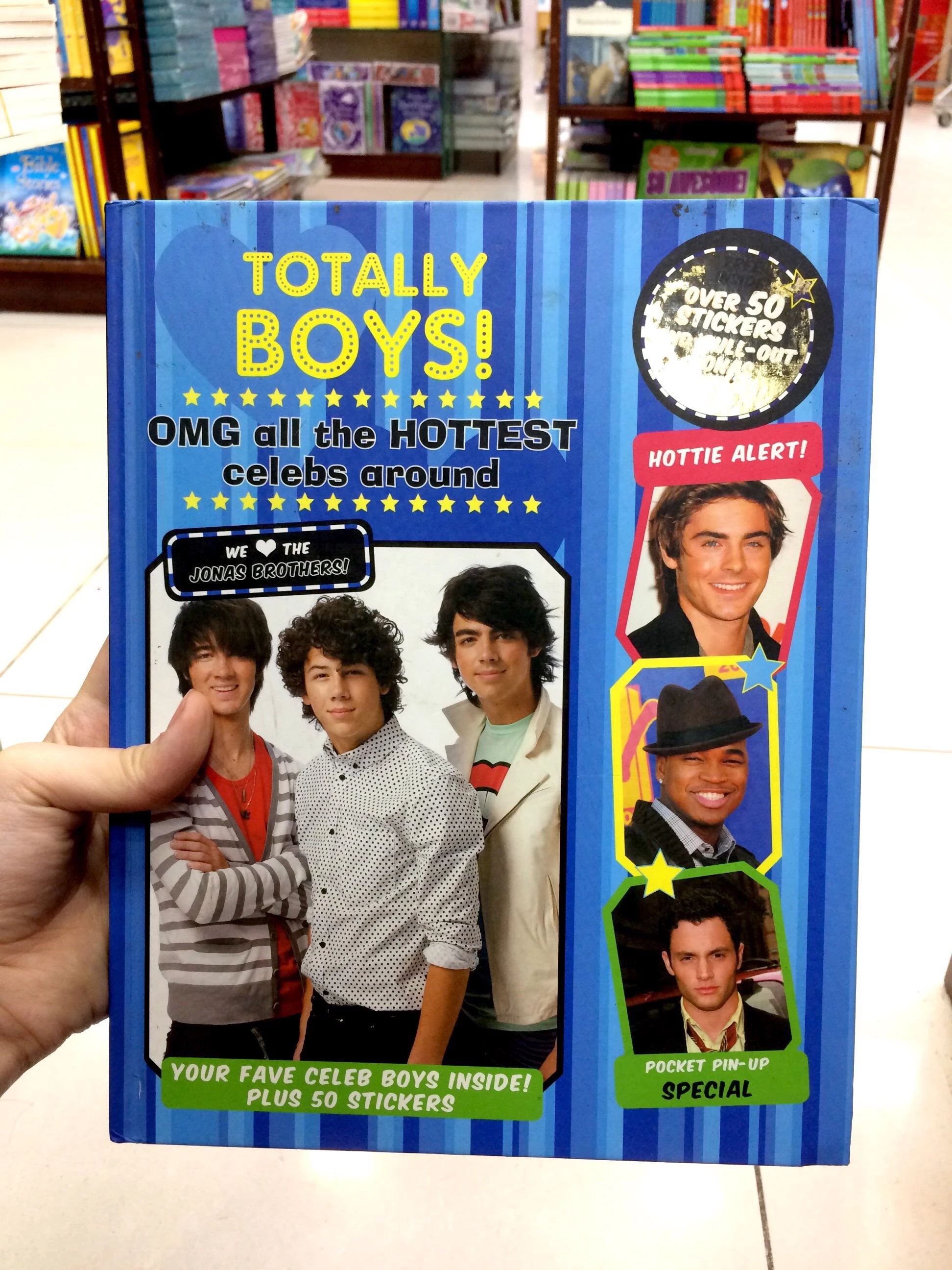 totally boys! omg all the hottest celebs around, free inside over 50 stickers and pull-out jonas poster!