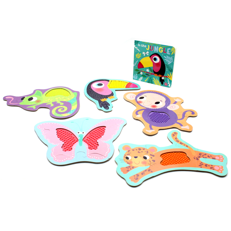 touch and feel jigsaw puzzles boxset - jungle (5 jigsaw puzzles)