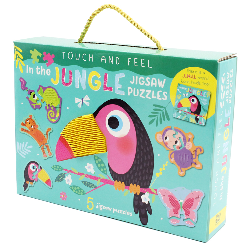 touch and feel jigsaw puzzles boxset - jungle (5 jigsaw puzzles)