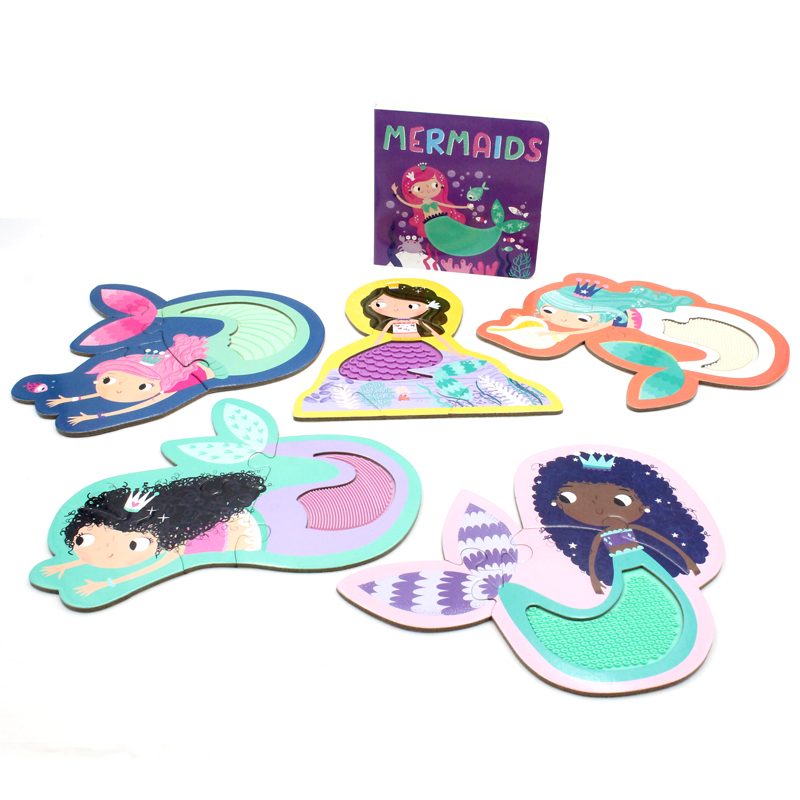 touch and feel jigsaw puzzles boxset - mermaids (5 jigsaw puzzles)