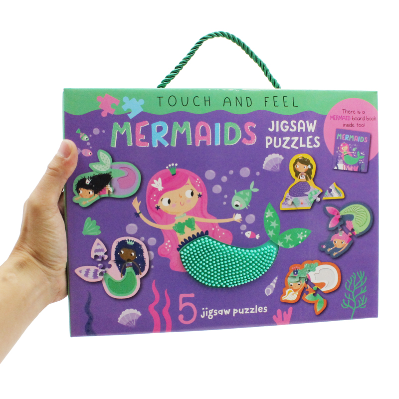 touch and feel jigsaw puzzles boxset - mermaids (5 jigsaw puzzles)