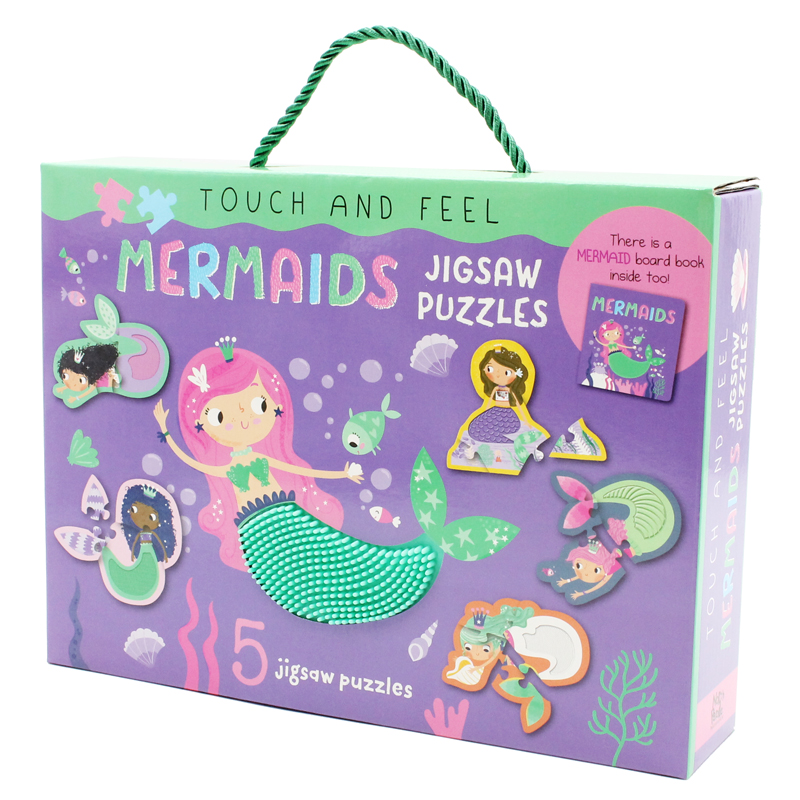 touch and feel jigsaw puzzles boxset - mermaids (5 jigsaw puzzles)