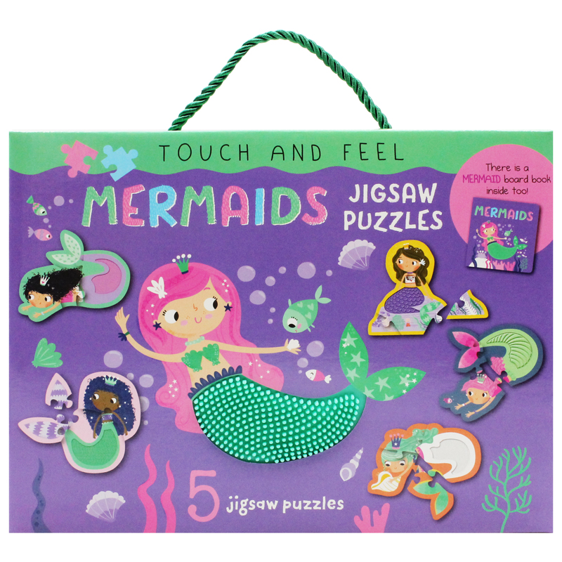 touch and feel jigsaw puzzles boxset - mermaids (5 jigsaw puzzles)
