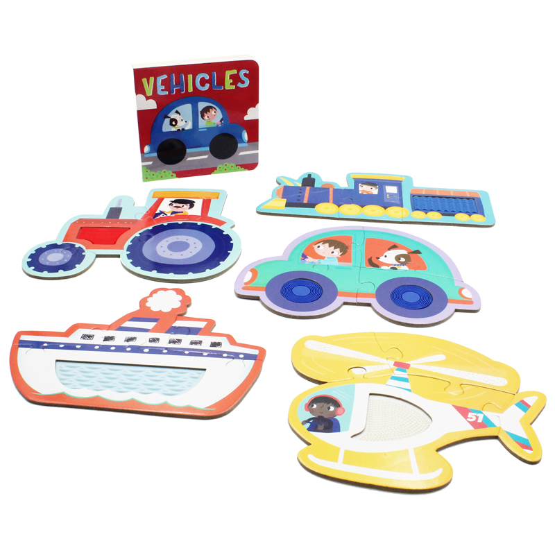 touch and feel jigsaw puzzles boxset - vehicles (5 jigsaw puzzles)