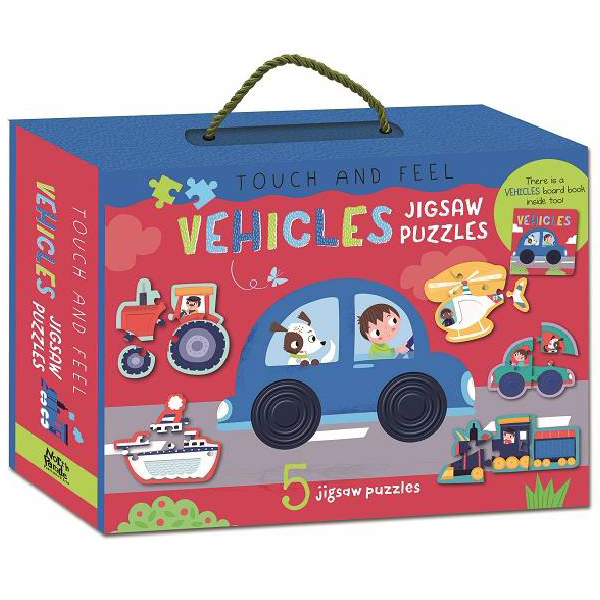 touch and feel jigsaw puzzles boxset - vehicles (5 jigsaw puzzles)