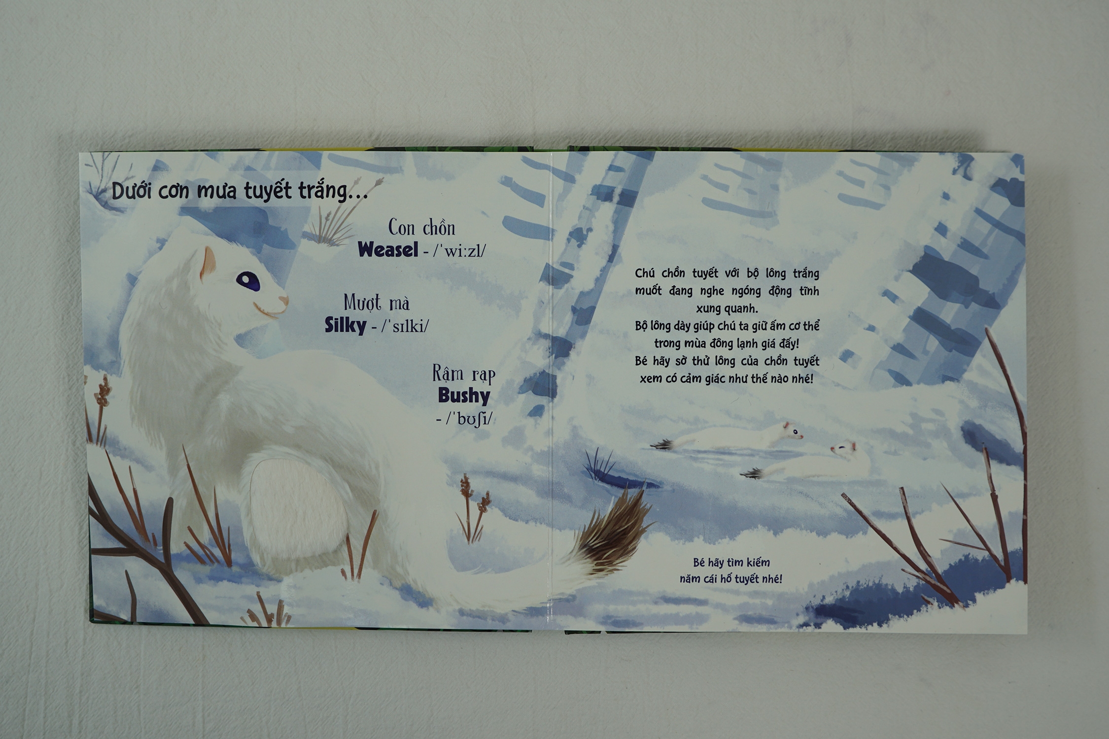 touch and feel - sách sờ chạm khám phá - thế giới động vật - bốn mùa tươi đẹp