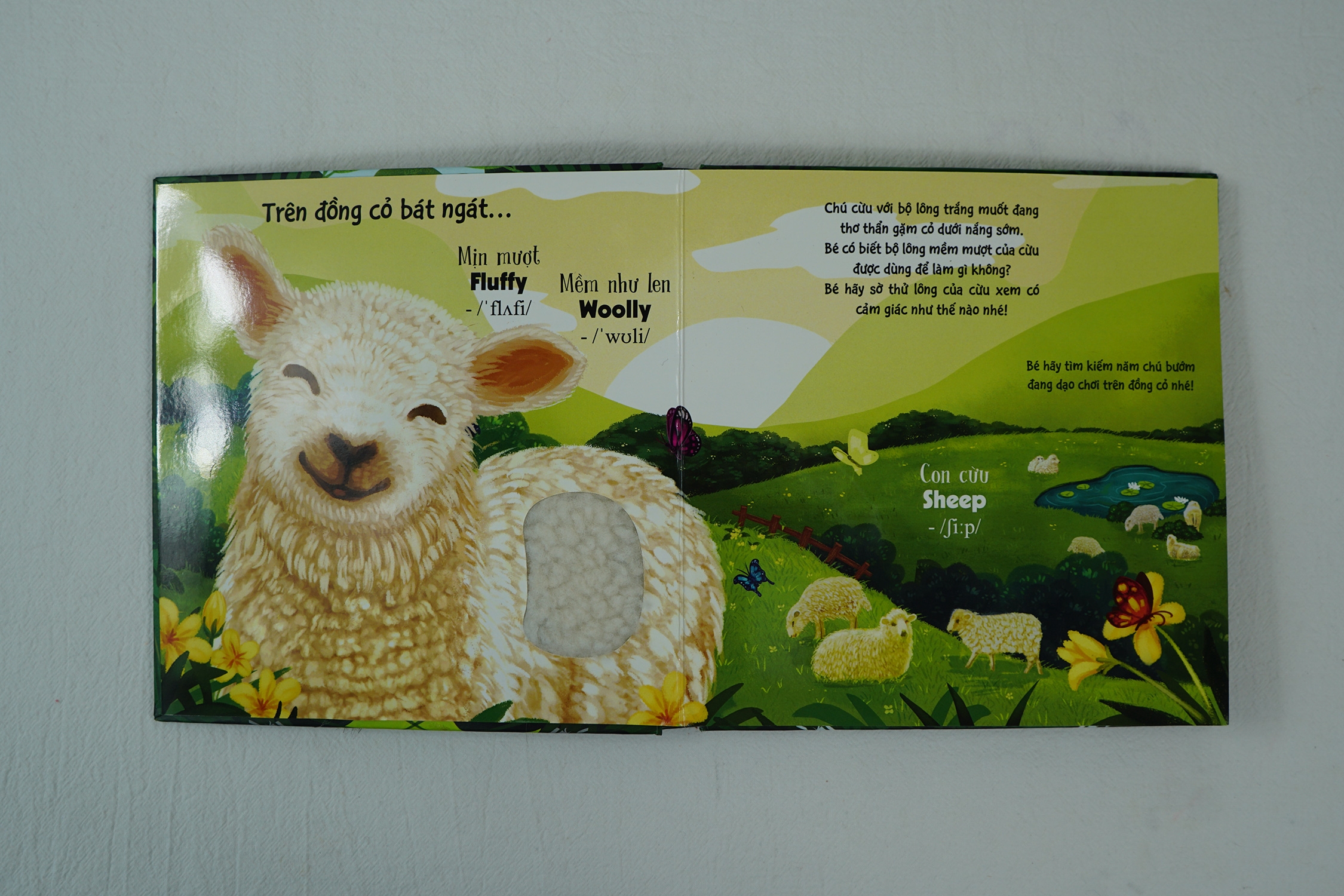 touch and feel - sách sờ chạm khám phá - thế giới động vật - một ngày giữa thiên nhiên