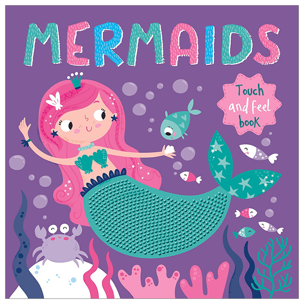 touch and feel silicon board book - mermaids