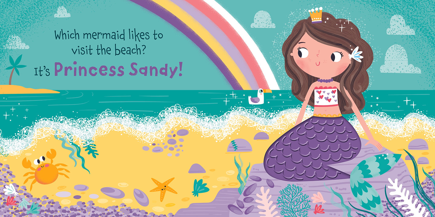 touch and feel silicon board book - mermaids