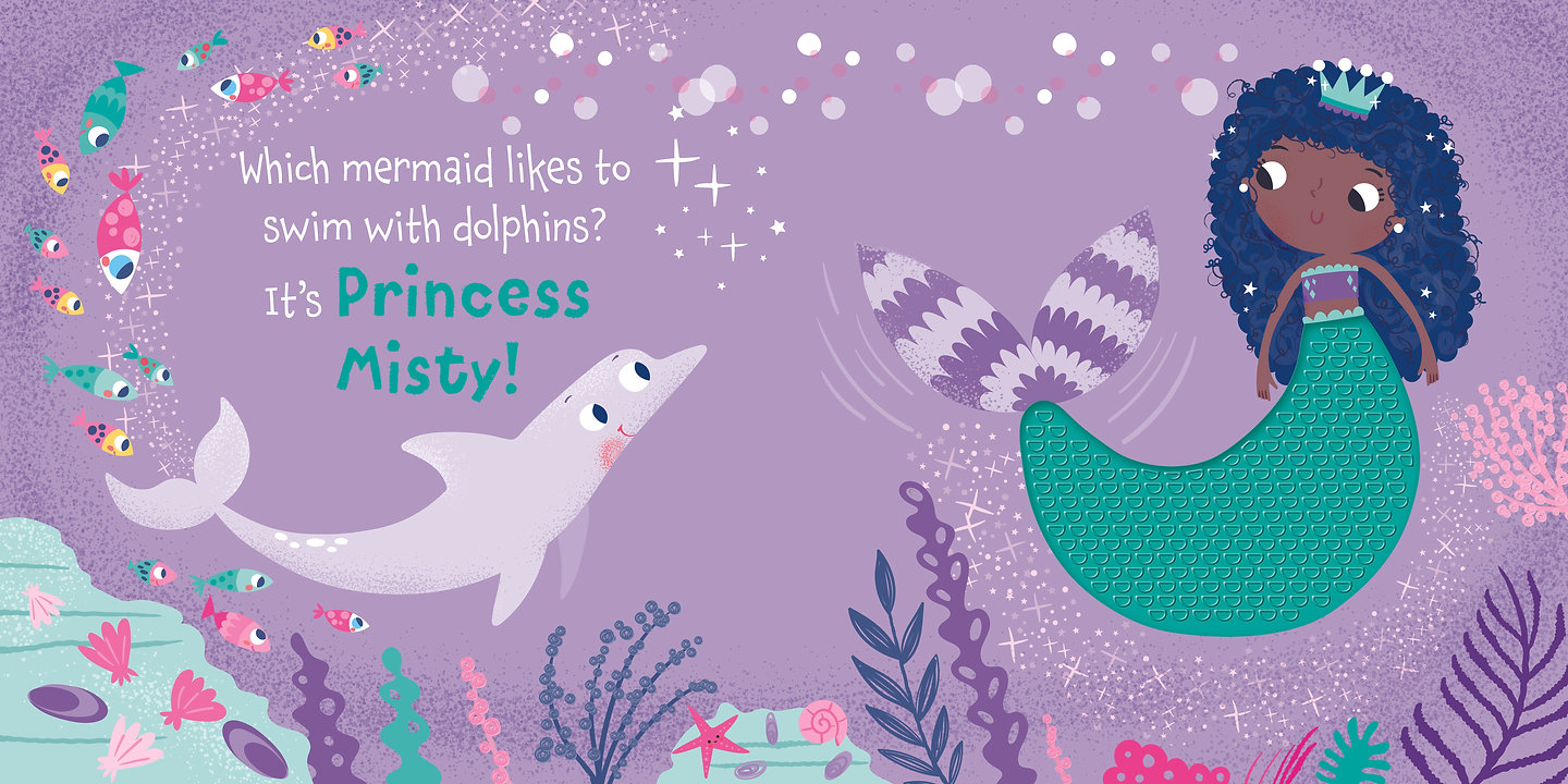 touch and feel silicon board book - mermaids