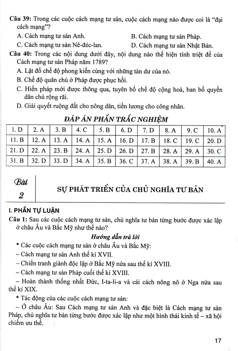 trả lời câu hỏi lịch sử 11 - tự luận và trắc nghiệm (dùng chung cho các bộ sgk hiện hành)