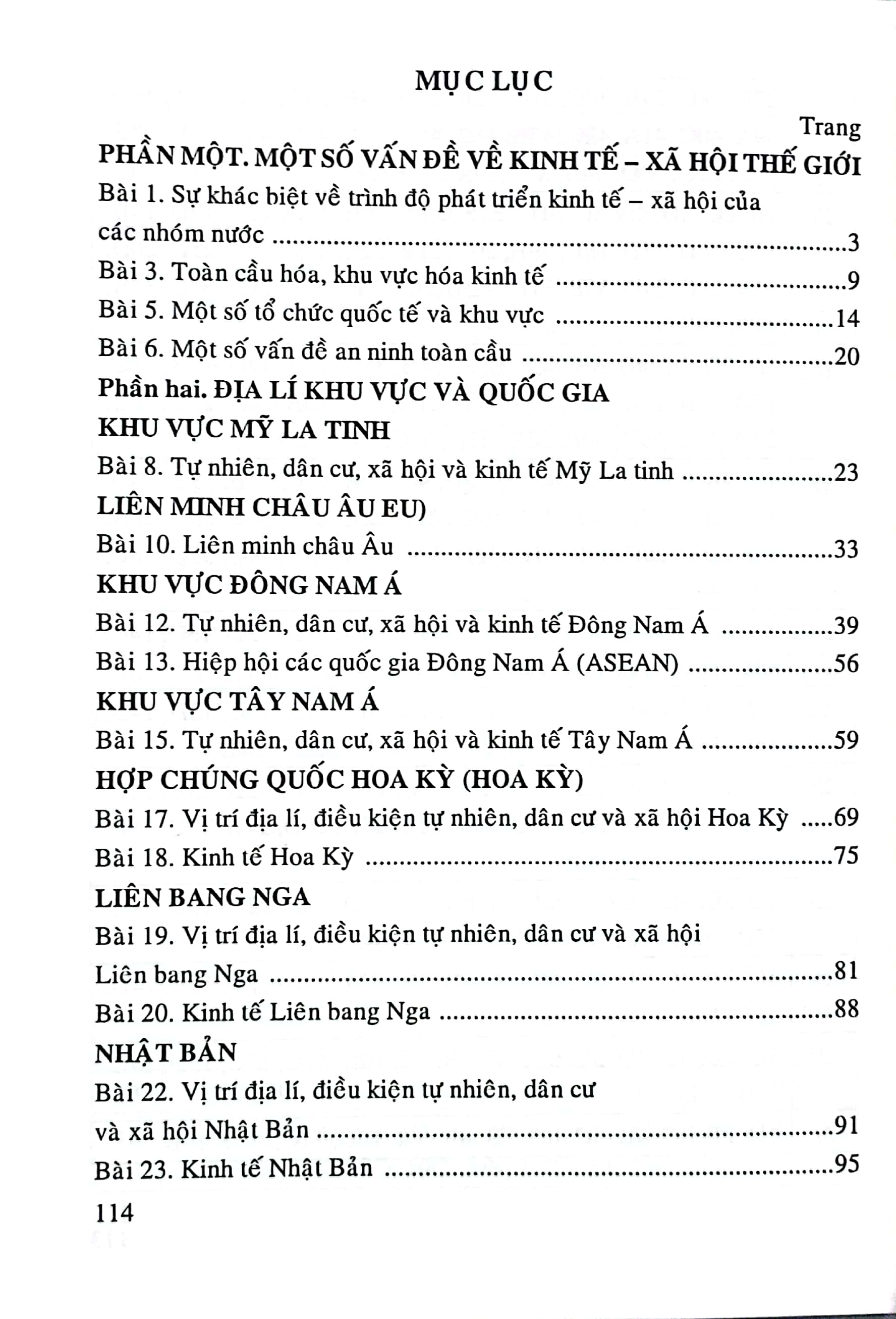 trắc nghiệm địa lí 11 (chân trời)