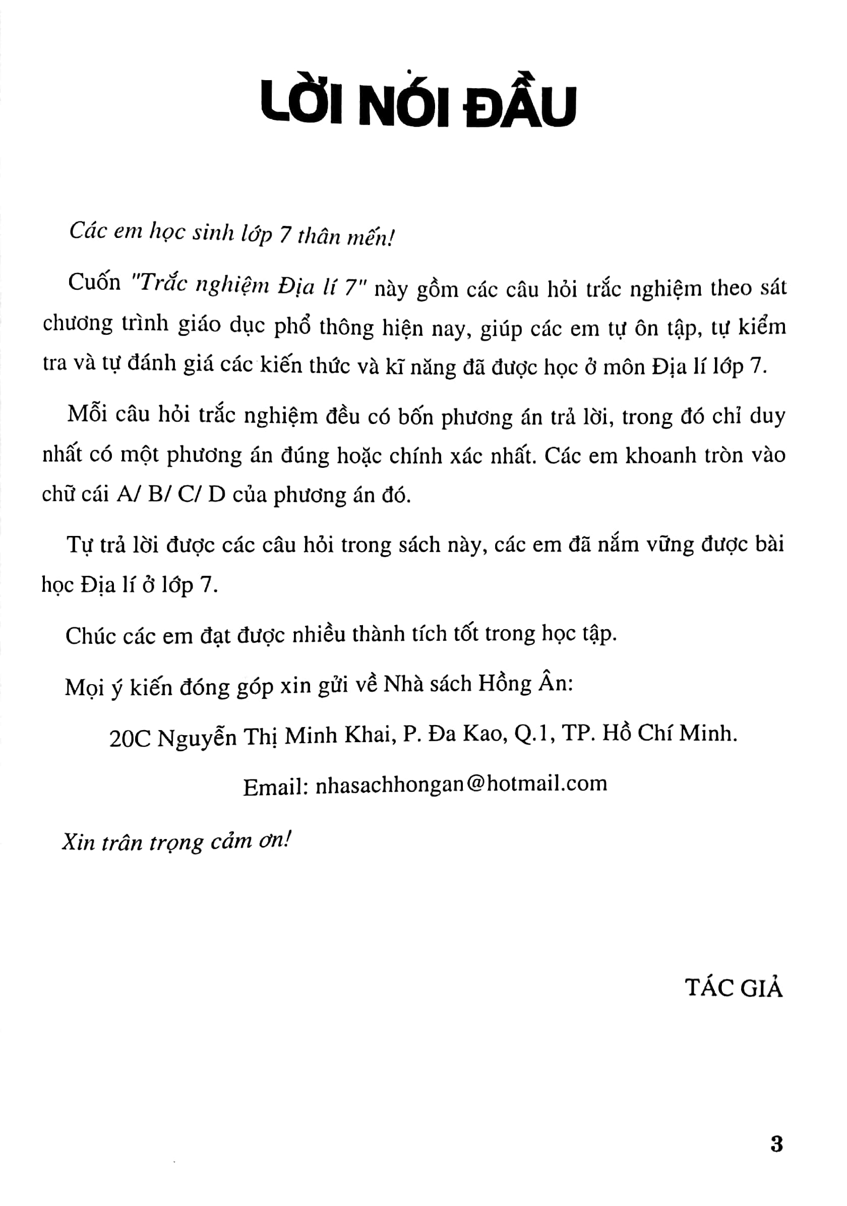 trắc nghiệm địa lí lớp 7 (dùng chung cho các bộ sgk hiện hành)