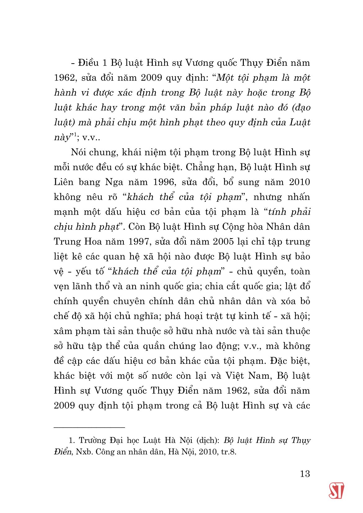 trách nhiệm hình sự và loại trừ trách nhiệm hình sự