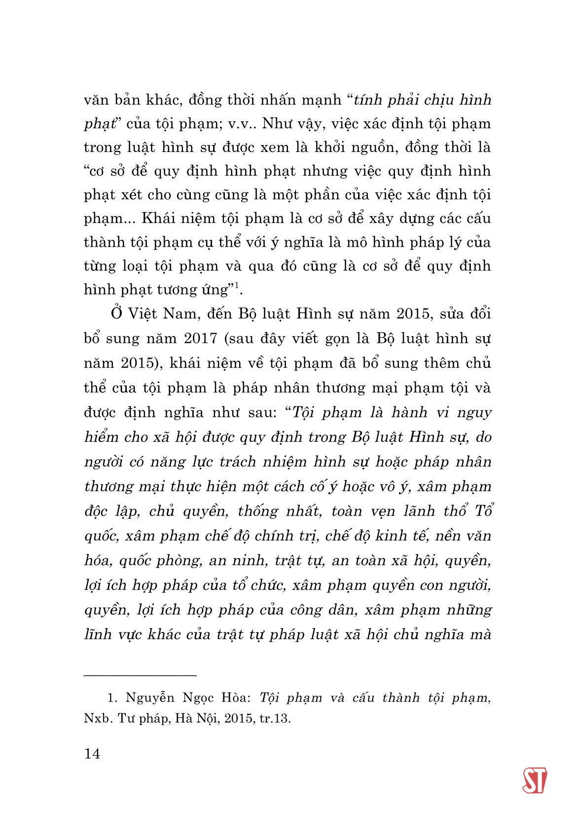 trách nhiệm hình sự và loại trừ trách nhiệm hình sự