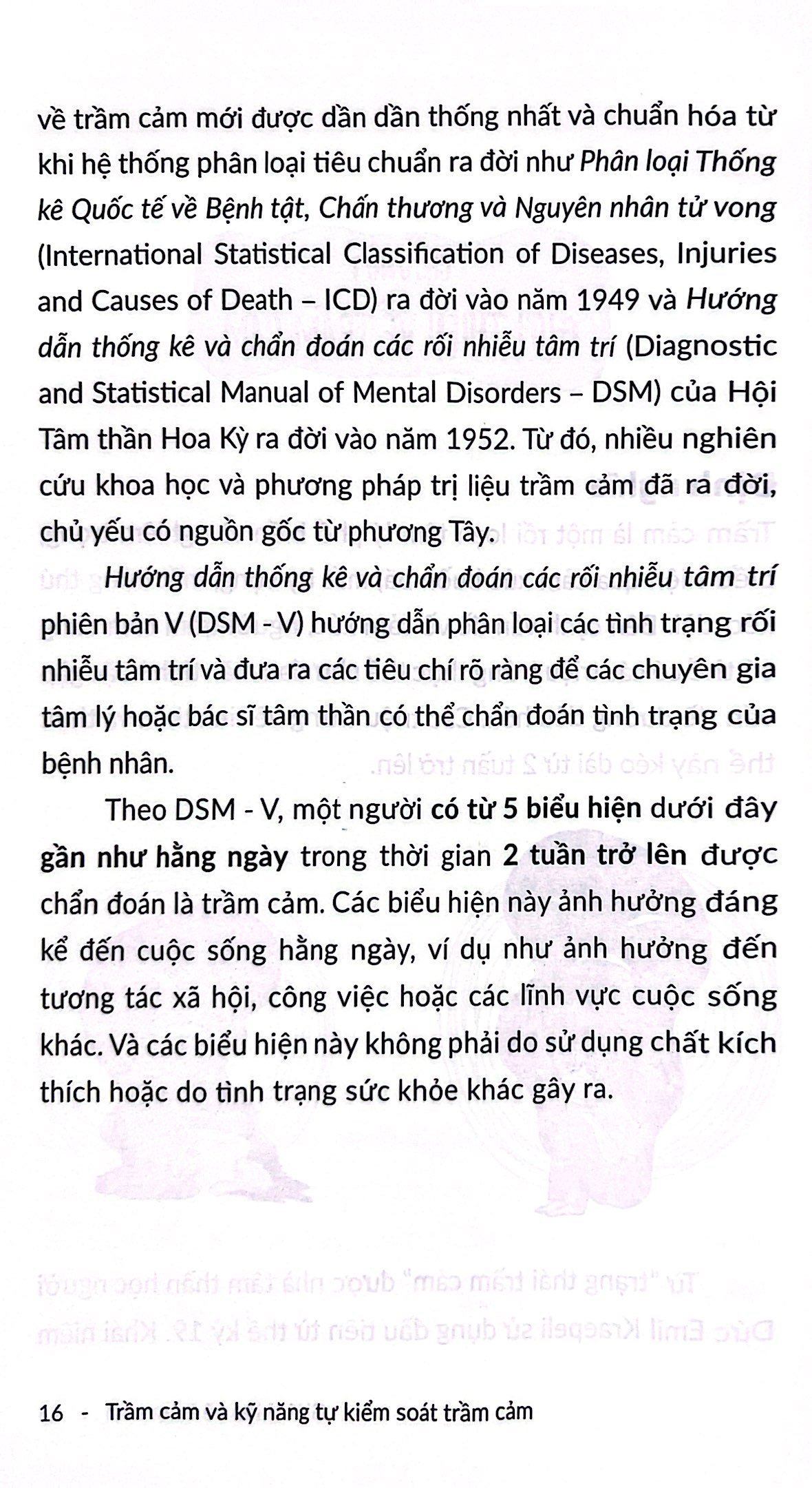 trầm cảm và kỹ năng tự kiểm soát trầm cảm