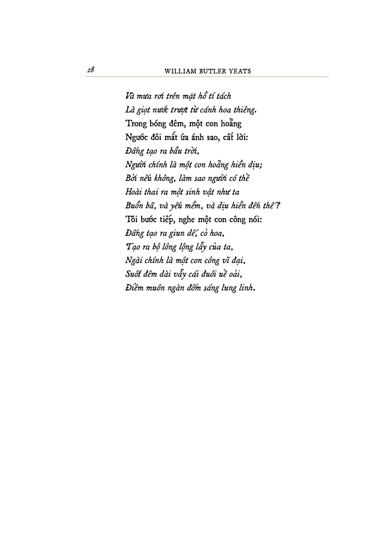 trăm năm nobel - tuyển tập thơ william butler yeats - ấn bản giới hạn - bìa cứng