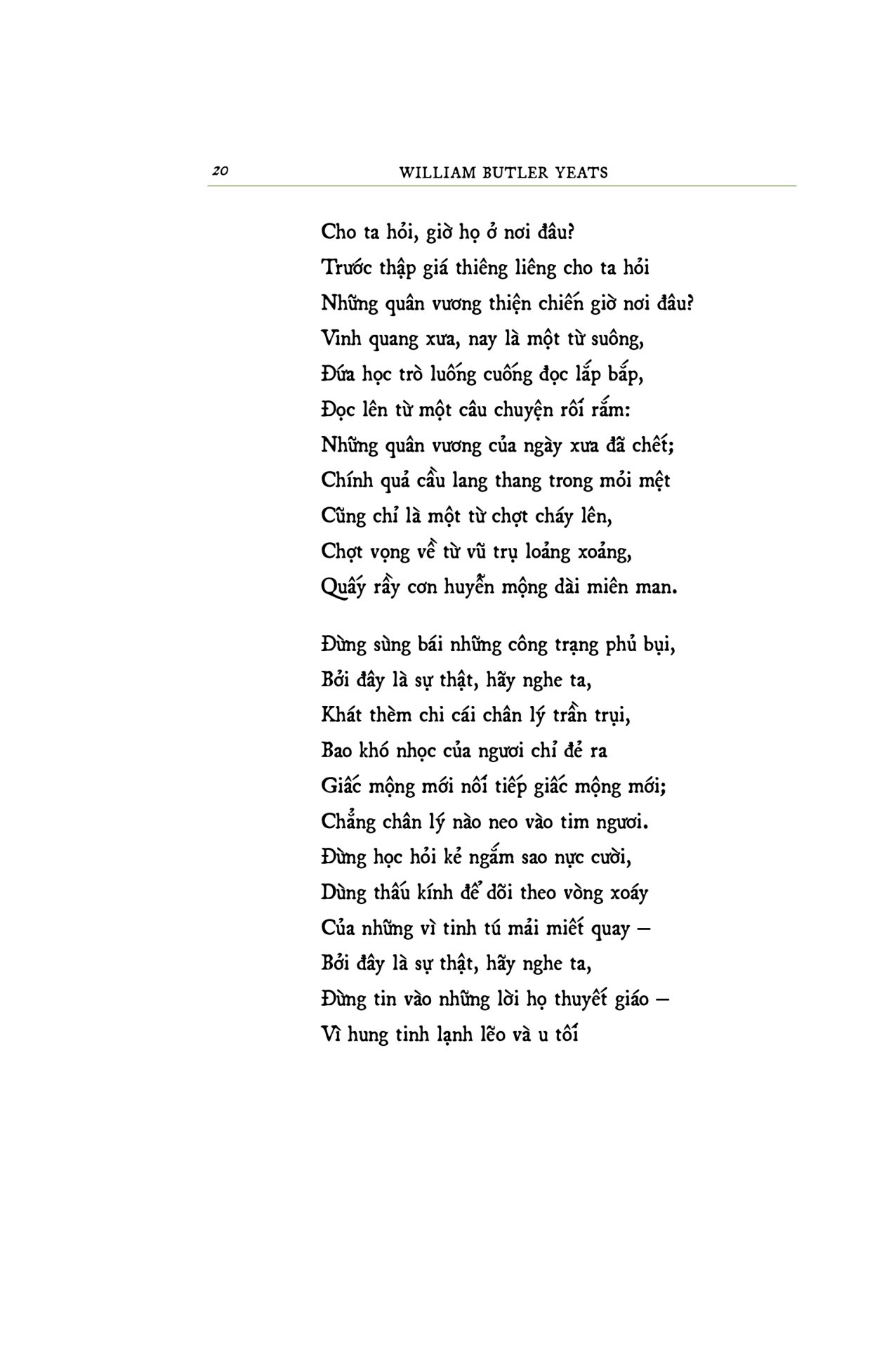 trăm năm nobel - tuyển tập thơ william butler yeats - ấn bản giới hạn - bìa cứng