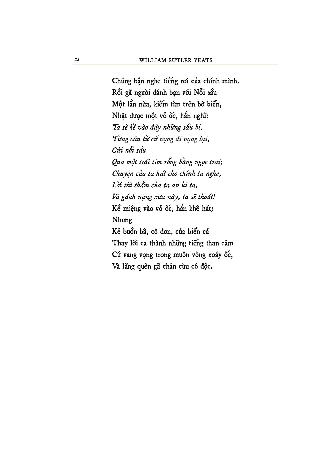 trăm năm nobel - tuyển tập thơ william butler yeats - ấn bản giới hạn - bìa cứng