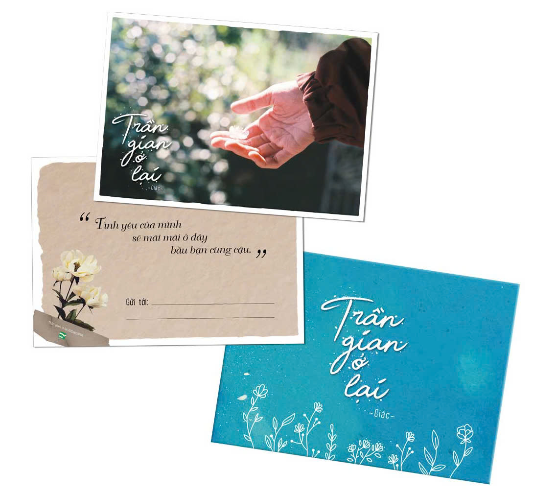 trần gian ở lại - bản đặc biệt - tặng kèm postcard 2 mặt cán ngọc trai đựng trong phong bì xinh đẹp