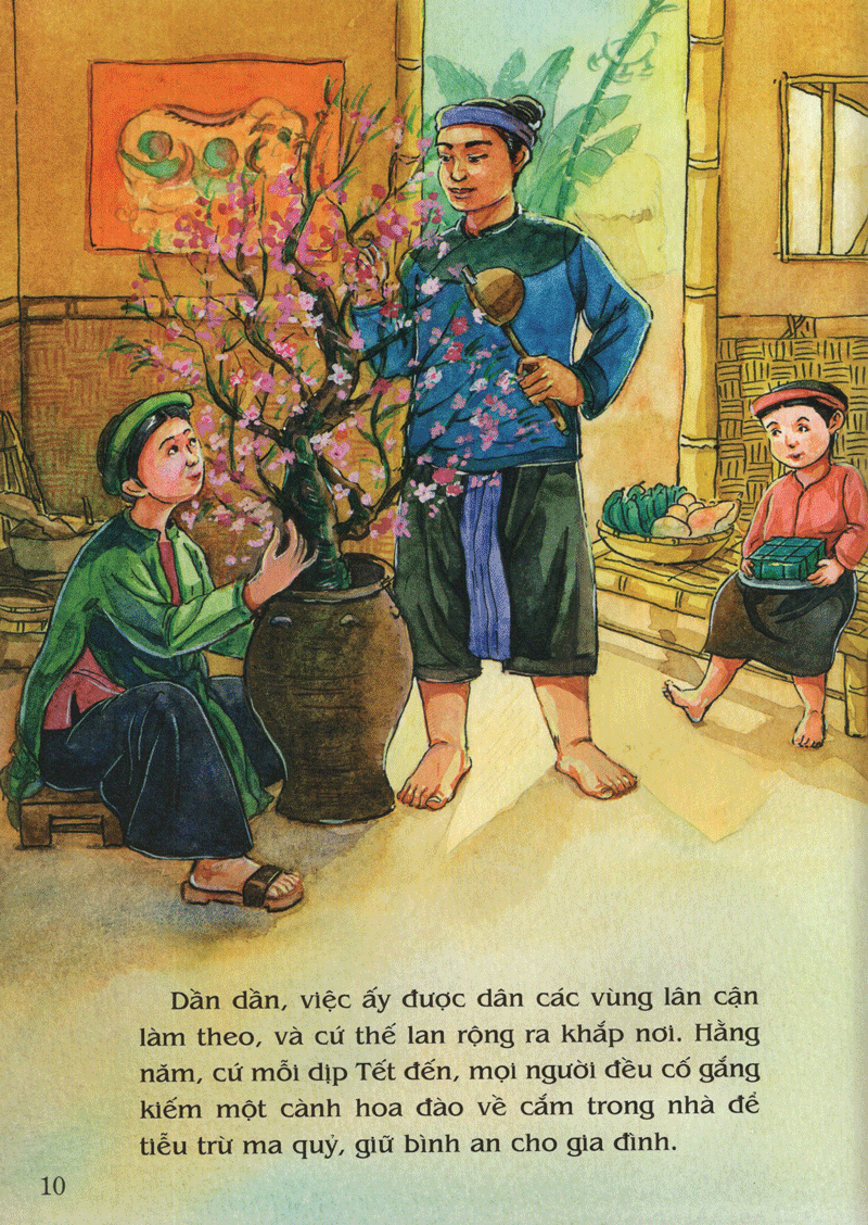 tranh truyện dân gian việt nam - sự tích hoa đào, hoa mai (tái bản 2024)