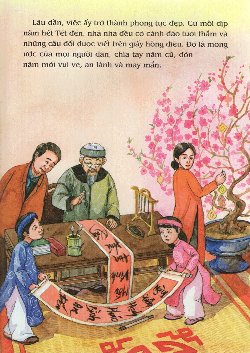 tranh truyện dân gian việt nam - sự tích hoa đào, hoa mai (tái bản 2024)