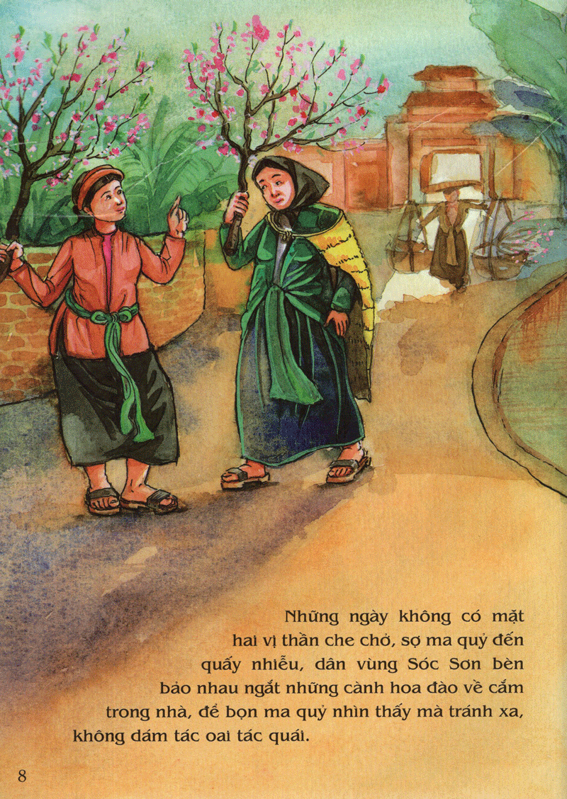 tranh truyện dân gian việt nam - sự tích hoa đào, hoa mai (tái bản 2024)