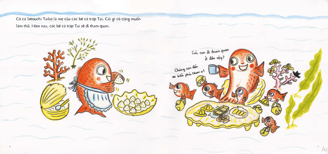 tranh truyện ehon - bé học kỹ năng sống - cô cá setouchi taiko muốn đi tham quan (từ 3 - 4 tuổi)