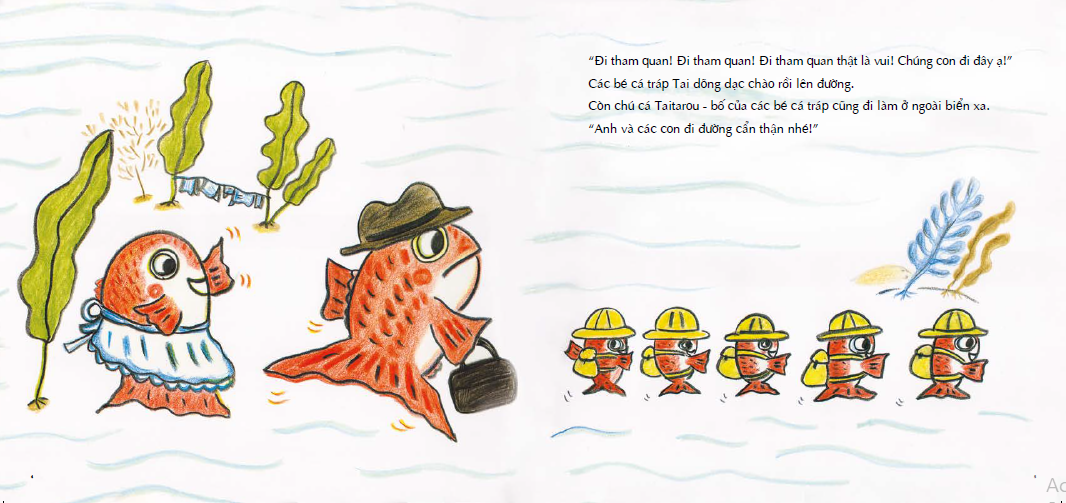 tranh truyện ehon - bé học kỹ năng sống - cô cá setouchi taiko muốn đi tham quan (từ 3 - 4 tuổi)