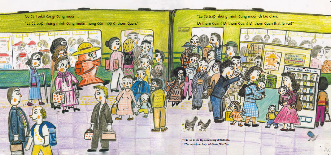 tranh truyện ehon - bé học kỹ năng sống - cô cá setouchi taiko muốn đi tham quan (từ 3 - 4 tuổi)