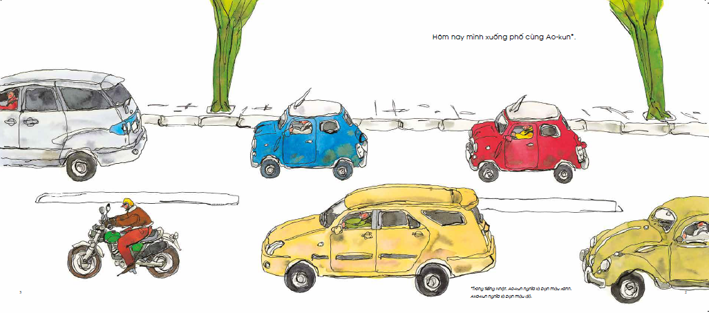 tranh truyện ehon nhật bản - aka-kun dạo phố (từ 3 - 6 tuổi) (tái bản)