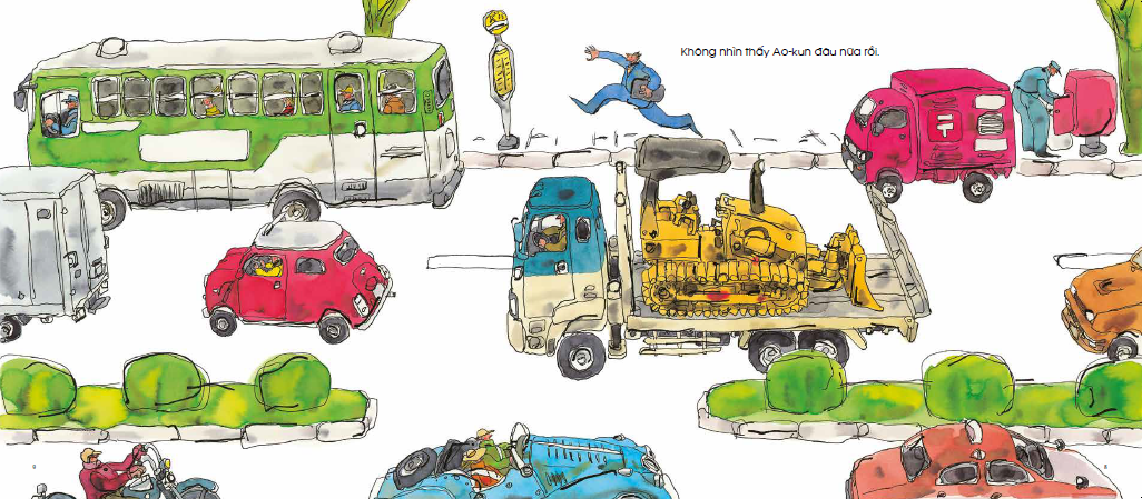 tranh truyện ehon nhật bản - aka-kun dạo phố (từ 3 - 6 tuổi) (tái bản)