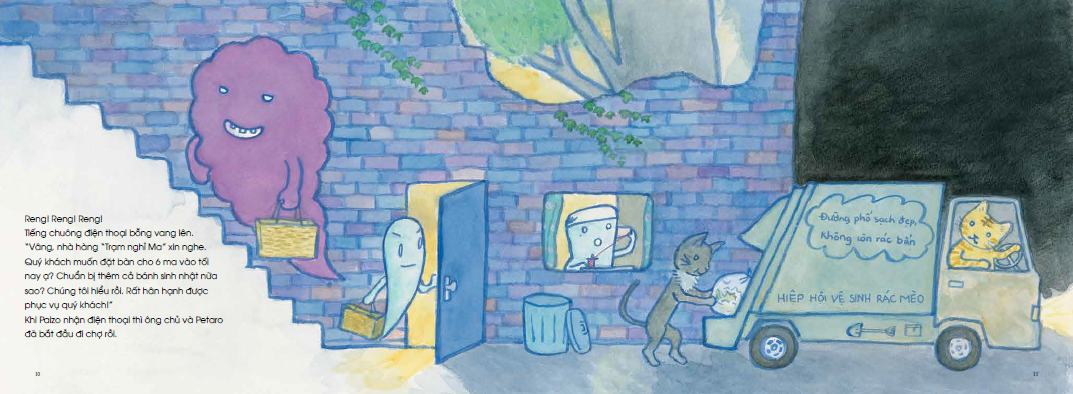 tranh truyện ehon nhật bản - bé học kỹ năng sống - chuyện của sakupi và taropo: đầu bếp ma