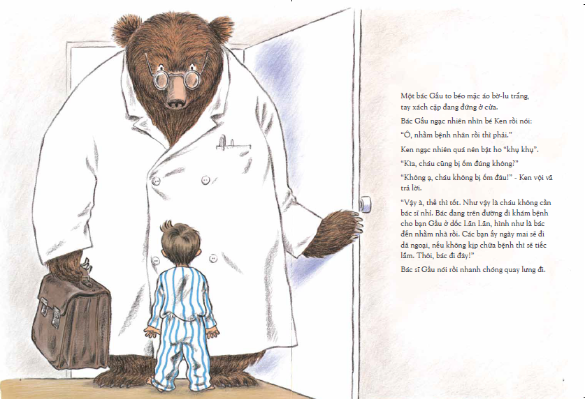 tranh truyện ehon nhật bản - cháu không bị ốm đâu (từ 2 - 6 tuổi)