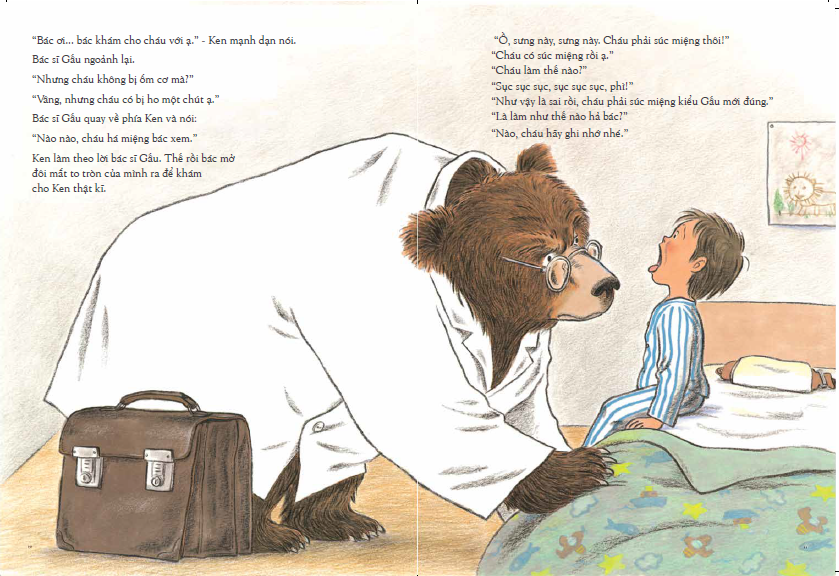 tranh truyện ehon nhật bản - cháu không bị ốm đâu (từ 2 - 6 tuổi)