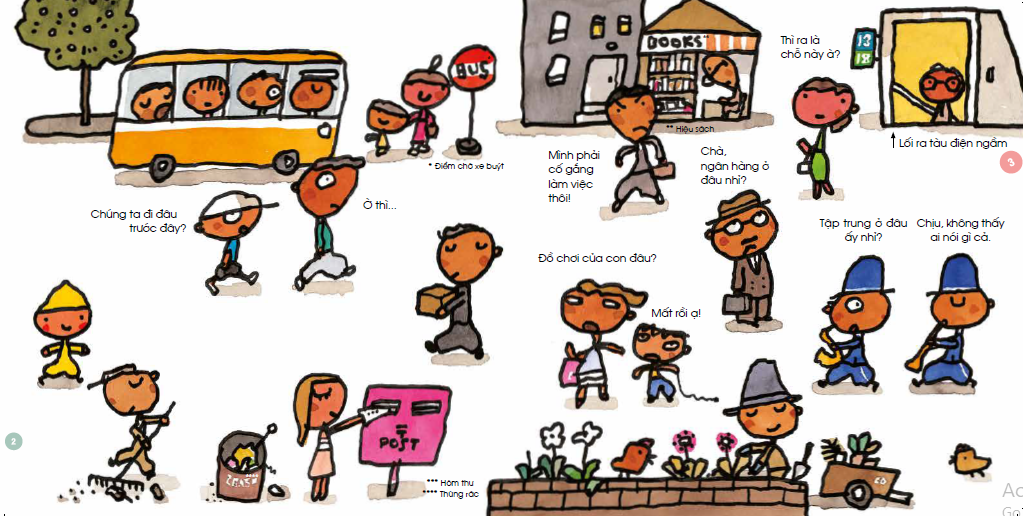 tranh truyện ehon nhật bản - đi đi lại lại trên phố lớn (từ 1 - 6 tuổi) (tái bản 2023)