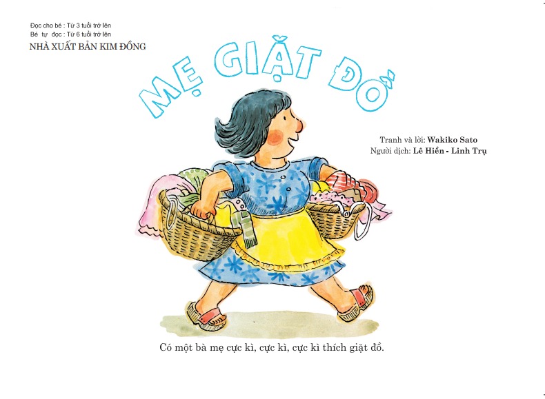 tranh truyện ehon nhật bản - mẹ giặt đồ (tái bản 2023)