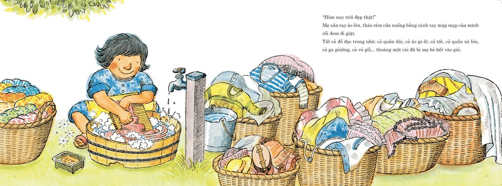 tranh truyện ehon nhật bản - mẹ giặt đồ (tái bản 2023)