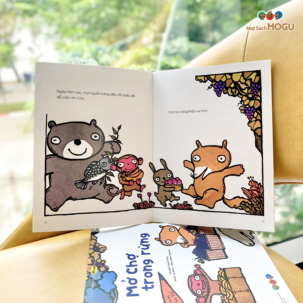 tranh truyện ehon nhật bản - mở chợ trong rừng