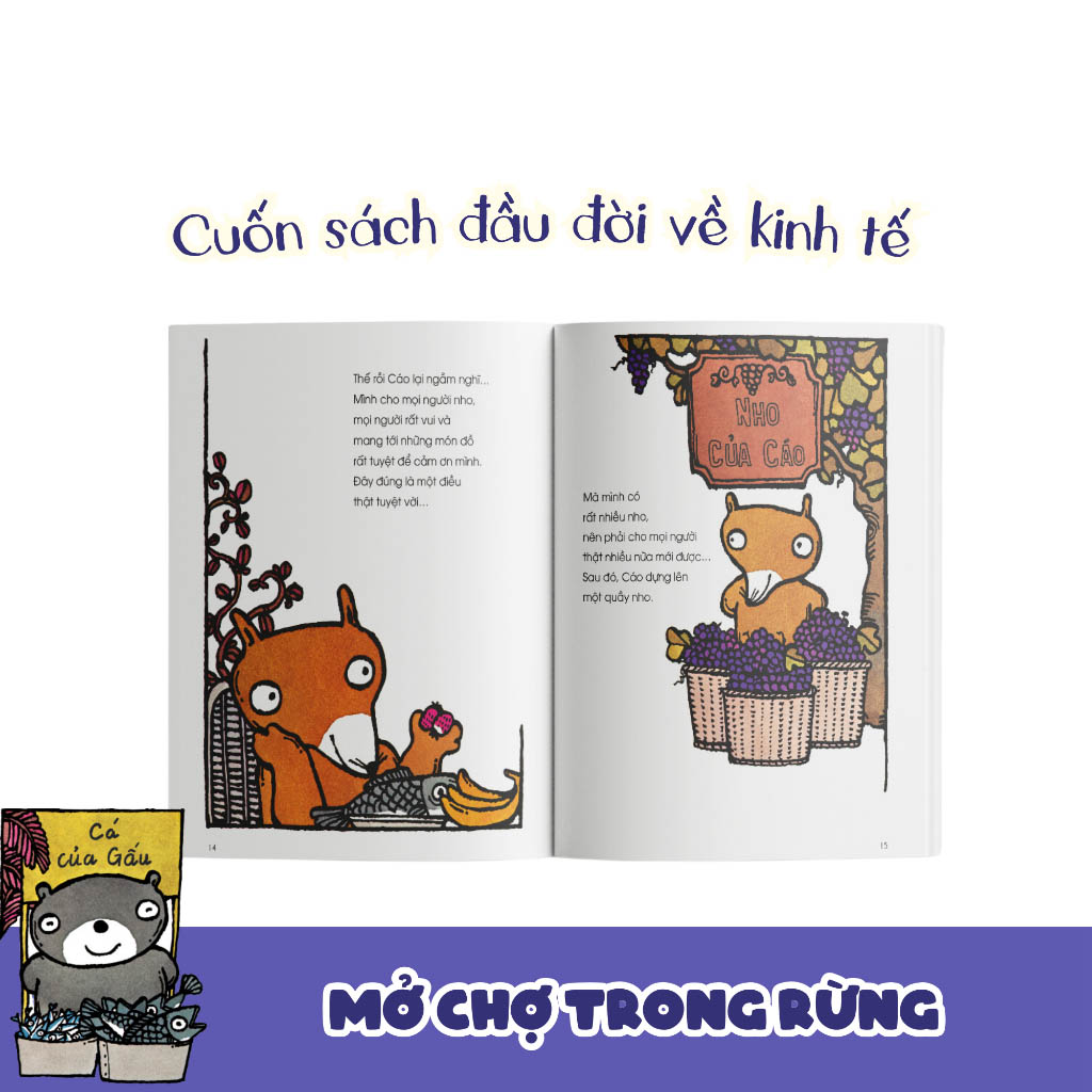tranh truyện ehon nhật bản - mở chợ trong rừng