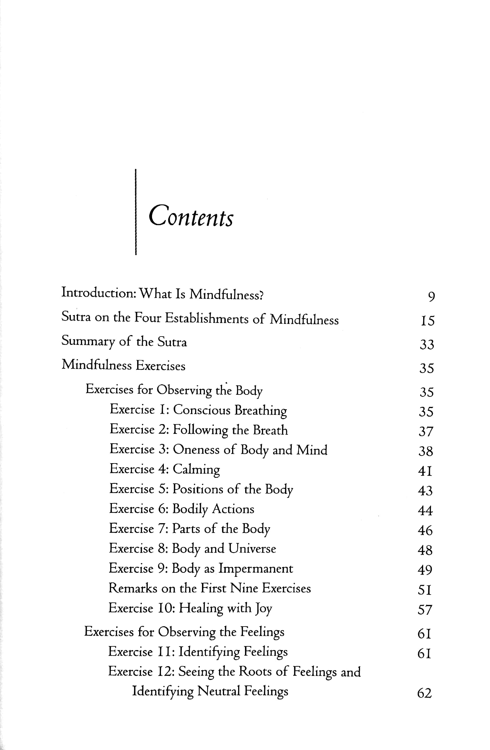 transformation and healing : sutra on the four establishments of mindfulness